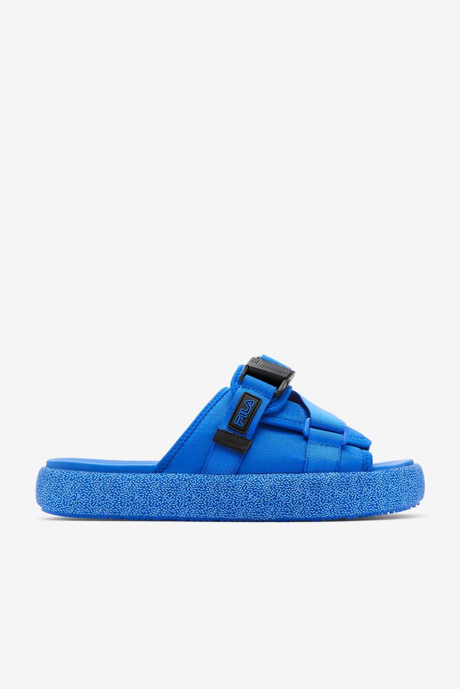 Fila Sandals Mens Blue Atlas Slide - Ireland 96415-GMIF